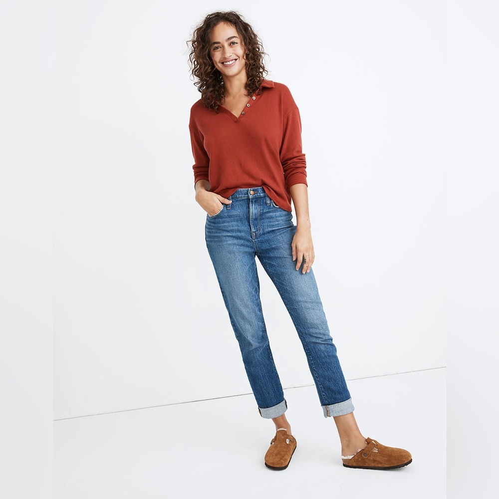Madewell Blue High-Rise Slim Boy Jean